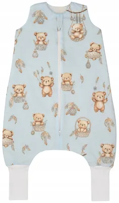 Produktbild von Gefütterter Babyschlafsack mit Füßen und Socken 1.0 TOG 100% Baumwolle M 92-104