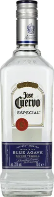 A clear, well-lit product shot of a bottle of Jose Cuervo Especial Silver Tequila against a white background.