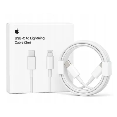 A white Apple USB-C to Lightning cable and its packaging are displayed against a white background.