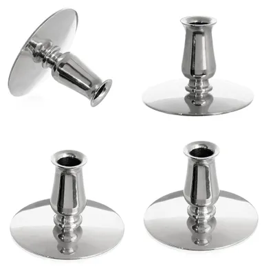 Produktbild von 4 Stück Kerzenhalter aus Messing für dünne Altarkerzen bis Ø0,9 cm Hochzeit
