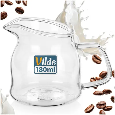 Produktbild von Vilde | Milchkännchen Glas 180 ml - Sahnekännchen für Kaffee und Tee - Spülmaschinenfest