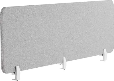Produktbild von BELIANI Schreibtisch Trennwand Hellgrau Stoff PET Kunststoff 180 x 40 cm zum Aufstellen Klemmen Schallschutz Sichtschutz Pinnwand Büro Home Office