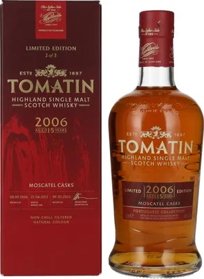 Produktbild von Tomatin 15 Years Old Portuguese Collection MOSCATEL CASKS 2006 46% Vol. 0,7l in Geschenkbox