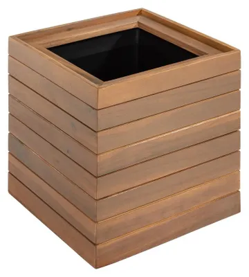 Produktbild von Quadratischer Pflanzkübel aus Akazienholz,  ca. 30 x 30 x 35 cm - Braun
