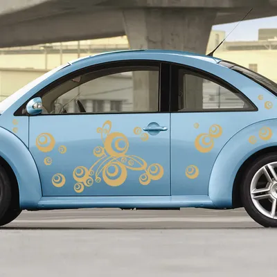 Produktbild von Aufkleber - Autoaufkleber-Set "Retro Swirl" Bogen 180cm x 60cm gold - Tuning Carystyling Heckscheibe Auto
