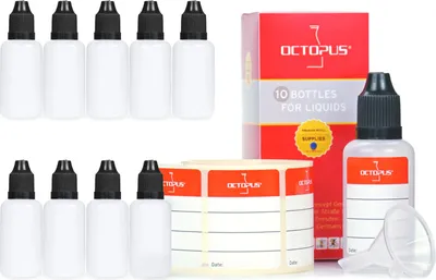 Image de 10 flacons LDPE de 30 ml avec compte-gouttes, pour le dosage de liquides
