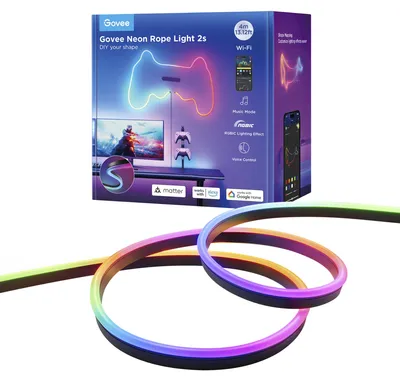 Imagen del producto de Tira de luces LED Govee Neon, 4 metros, color negro, lista para usar