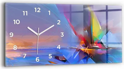 Produktbild von Wallfluent Wanduhr – Stilles Quarzuhrwerk - Uhr Dekoration Wohnzimmer Schlafzimmer Küche - Zifferblatt - weiße Zeiger - 60x30 cm - Meereslandschaft