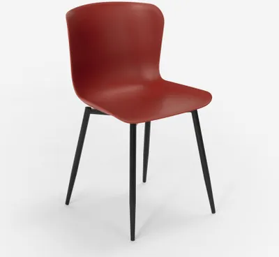 Produktbild von Stuhl Modernes Design in Polypropylen und Metall für Küche Bar Restaurant Chloe - Rot