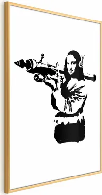 Immagine prodotto di Banksy Mona Lisa poster 29,7x42 cm con cornice dorata senza margine