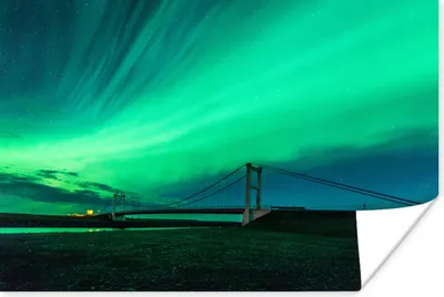 Produktbild von MuchoWow® Poster Nordlichter - Brücke - Island 120x80 cm - Bilder