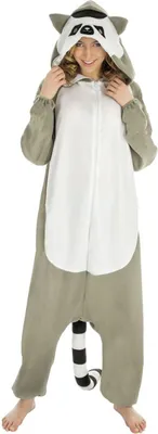Waschbär Kostüm Kigurumi für Damen von Vorne
