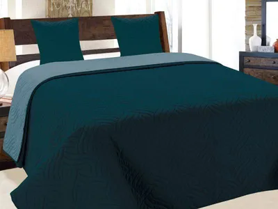 Obrázek produktu pro Oboustranný Přehoz Vigo II 011 Tmavě tyrkysová modrá 220x240+2x40x40