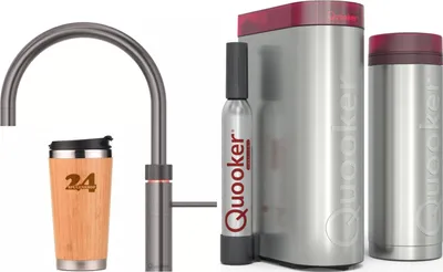 Immagine prodotto di "QUOOKER FUSION ROUND bocca fissa Gunmetal PVD VAQ PRO3 con CUBE 2 *Il rubinetto che può fare tutto! (3FRGMECUBE)" (2-St) Rubinetto per acqua bollente a 100°C