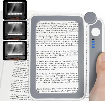 Produktbild von Leselupe, Lupe mit Licht, Handleselupe, Große Handlupe mit Dimmbarer LED, Lupe 3.5-fache Vergrößerung, für Senioren und Sehbehinderte