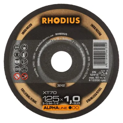 Produktbild von Rhodius Trennscheibe XT 70 125x1,0x22,23mm Edelstahl Alphaline - 207437