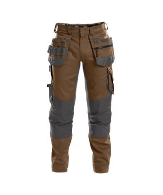 Produktbild von DASSY® FLUX Arbeitshose mit Stretch, Holstertaschen und Kniepolstertaschen LEHMBRAUN/ANTHRAZITGRAU Gr.56 Länge: PLUS