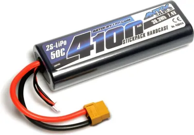Produktbild von ANTIX by LRP 4100 mAh - 7,4 V - 50C LiPo Auto Stickpack Hardcase - XT60-Stecker