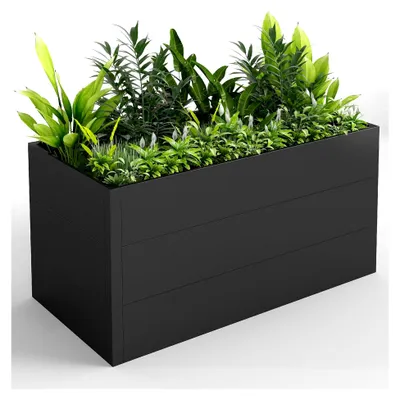 Produktbild von Hochbeet 150x75x77cm Wetterfestes Pflanzenbeet mit Drainage und Stahlrahmen, XXL Beetkasten für Garten und Terrasse