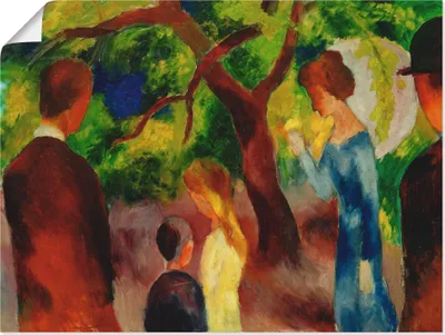 Produktbild von August Macke: Große Promenade: Leute im Garten, Produkt:Poster, Größe:30x40 cm / Poster