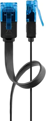 Immagine prodotto di Goobay 96389 Cavo patch CAT 6A piatto, U/UTP, nero, 20 m - Materiale in rame