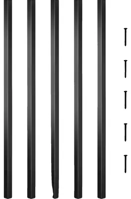 Zdjęcie produktu dla VEVOR 101 szt. Tralki aluminiowe tralki 66x1,9 cm (dłxszer) tralki tarasowe malowane proszkowo odporne na korozję pręt dekoracyjny 202 śruby pręt bramowy prostokątny idealny do schodów taras weranda