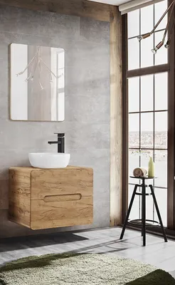 Produktbild von Badmöbel Set 2-tlg Badezimmerset FERMO 80cm Gold Eiche ohne Waschtisch