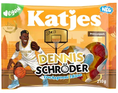 Produktbild von Katjes Dennis Schröder Fruchtgummi Edition 210g, KI-generiertes Bild