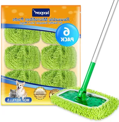 Productafbeelding van Set van 6 Microfibre Nat Vloerdoeken - Herbruikbaar en Wasbaar voor Vloerwisser
