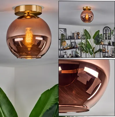 Produktbild von Cesaro Deckenlampe aus Metall/Glas in Schwarz/Goldfarben/Kupferfarben
