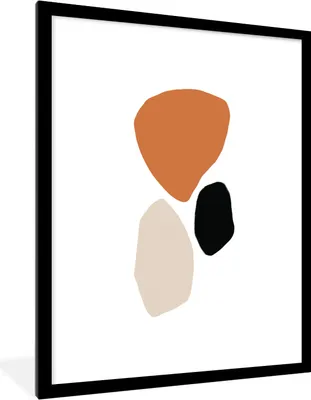 Produktbild von MuchoWow® Gerahmtes Poster Abstrakt - Minimalismus - Design 60x80 cm - Poster mit Schwarzem Bilderrahmen Wandposter Rahmen Foto Bilder - Wohnzimmer - Dekorationen - Prämie