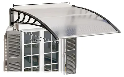 Obrázok produktu pre Strecha nad dverami, odolná voči poveternostným vplyvom, jednoduchá inštalácia, priehľadná, 100 x 150 cm