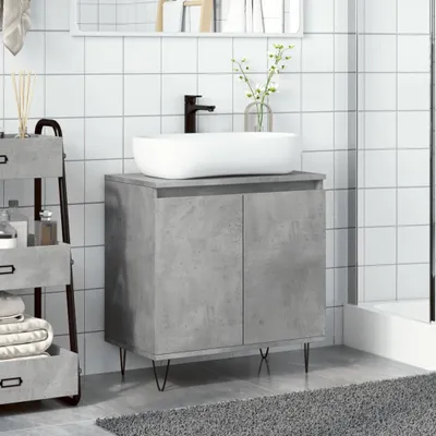 Produktbild von "Winterschlussverkauf "Badschrank - CLORIS - Badezimmerschrank - schlichte Design - Betongrau 58 x 33 x 60 cm Holzwerkstoff - NeuMöbel2742460