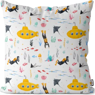 Produktbild von VOID Taucher Kinder Fische Kissenbezug Kissenhülle Sofakissen Kissen Deko Outdoor-Kissen Dekokissen