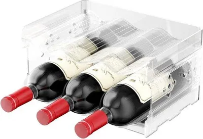 Produktbild von Schmales Weinregal für 6 Flaschen, Küche, Kühlschrank, Kunststoff