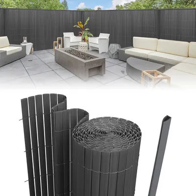 Immagine prodotto di Clanmacy schermo privacy recinzione in PVC grigio frangivento per giardino balcone e terrazza 90x400cm