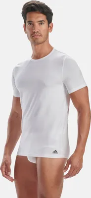 Immagine prodotto di confezione da 3 pezzi Maglietta adidas girocollo Uomo gilet girocollo in cotone resistente, Colore:Bianco, Taglia dell'abbigliamento:XL