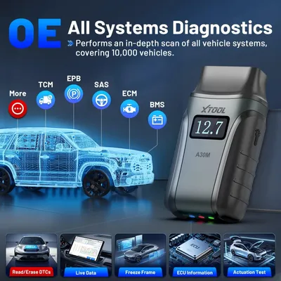 Productafbeelding van OBD2 Scanner - Auto Diagnosetool - Codelezer - Diagnoseapparaat - Uitleesapparaat - Draadloos Bluetooth