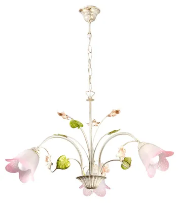 Kronleuchter Botton, 3-flammig, Gold, Glas, 100 cm