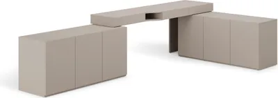 Produktbild von Furniture24 Möbelset Woow Set-07P Schreibtisch + 2 X Kommode - Graues modernes Design für Büro und Kinderzimmer.