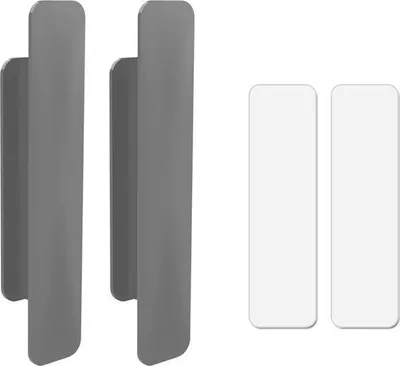 Produktbild von INF Schiebetürgriffe Schwarz ABS, Fenster, Schrank, Schublade, 2er-Set Grau