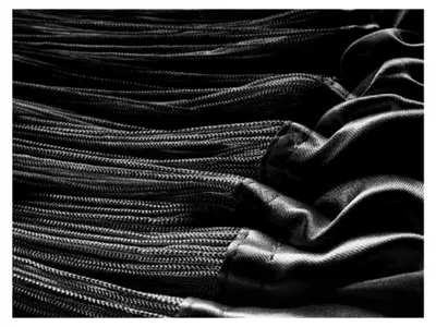 Produktbild von Fadenvorhang Fadenstore schwer entflammbar 90 cm x 240 cm (BxH) schwarz