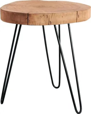 Produktbild von BOMBAY Beistelltisch 45×45×50 cm – Akazie massiv, rund, naturbelassen
