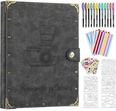 Imagen del producto de Álbum de fotos de cuero con 60 páginas para recuerdos creativos