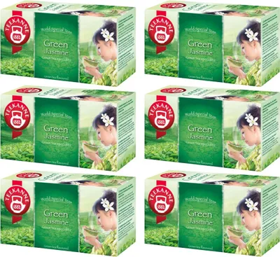 Produktbild von Teekanne Grüner Tee Jasmin 6x 20 Teebeutel - Grüntee im Beutel aromatisiert