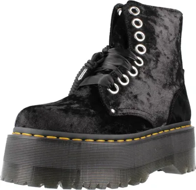Produktbild von Dr. Martens Vegan Jadon Max Crushed Velvet Platform FLT LC In Schwarz – undefined / Schwarz