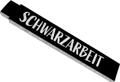Produktbild von Meterstab aus Holz mit lustigem Spruch - Schwarzarbeit als Geschenk für