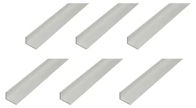 Produktbild von Alberts 6 x Winkelprofil, Aluminium, silberfarbig eloxiert, 40 x 20 x 2 mm, Länge 2 m