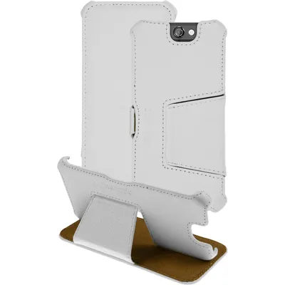 Produktbild von PhoneNatic Echt-Lederhülle kompatibel mit HTC One A9 - Leder-Case weiß + Glasfolie