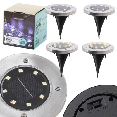 Obrázek produktu pro Pozemní solární zahradní svítidla 8LED 4ks studená bílá